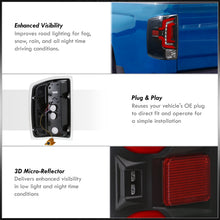 Load image into Gallery viewer, Chevrolet Silverado 1500 2014-2018 / 1500LD 2019 / 2500HD 3500HD 2015-2019 / GMC Sierra 3500HD Dually 2015-2019 LED Bar Tail Lights Black Housing Clear Len Red Tube (Excluding OEM LED Models)