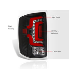 Load image into Gallery viewer, Chevrolet Silverado 1500 2014-2018 / 1500LD 2019 / 2500HD 3500HD 2015-2019 / GMC Sierra 3500HD Dually 2015-2019 LED Bar Tail Lights Black Housing Clear Len Red Tube (Excluding OEM LED Models)