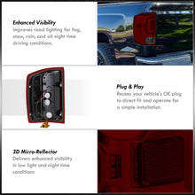 Load image into Gallery viewer, Chevrolet Silverado 1500 2014-2018 / 1500LD 2019 / 2500HD 3500HD 2015-2019 / GMC Sierra 3500HD Dually 2015-2019 LED Bar Tail Lights Chrome Housing Red Smoke Len White Tube (Excluding OEM LED Models)