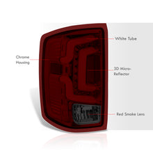 Load image into Gallery viewer, Chevrolet Silverado 1500 2014-2018 / 1500LD 2019 / 2500HD 3500HD 2015-2019 / GMC Sierra 3500HD Dually 2015-2019 LED Bar Tail Lights Chrome Housing Red Smoke Len White Tube (Excluding OEM LED Models)