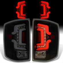 Load image into Gallery viewer, Chevrolet Silverado 1500 2014-2018 / 1500LD 2019 / 2500HD 3500HD 2015-2019 / GMC Sierra 3500HD Dually 2015-2019 LED Bar Tail Lights Black Housing Smoke Len White Tube (Excluding OEM LED Models)