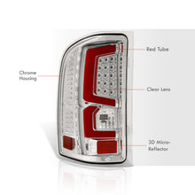 Load image into Gallery viewer, Chevrolet Silverado 2007-2013 LED Bar Tail Lights Chrome Housing Clear Len Red Tube