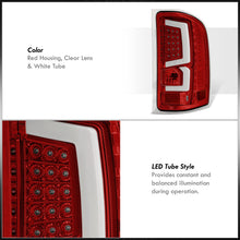 Load image into Gallery viewer, Chevrolet Silverado 2007-2013 LED Bar Tail Lights Red Housing Clear Len White Tube