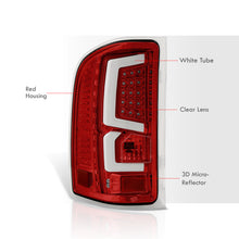 Load image into Gallery viewer, Chevrolet Silverado 2007-2013 LED Bar Tail Lights Red Housing Clear Len White Tube