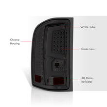 Load image into Gallery viewer, Chevrolet Silverado 2007-2013 LED Bar Tail Lights Chrome Housing Smoke Len White Tube