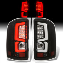 Load image into Gallery viewer, Chevrolet Silverado 2007-2013 LED Bar Tail Lights Black Housing Clear Len White Tube