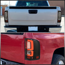 Load image into Gallery viewer, Chevrolet Silverado 2007-2013 LED Bar Tail Lights Black Housing Clear Len White Tube