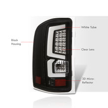 Load image into Gallery viewer, Chevrolet Silverado 2007-2013 LED Bar Tail Lights Black Housing Clear Len White Tube