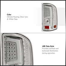 Load image into Gallery viewer, Chevrolet Silverado 2007-2013 LED Bar Tail Lights Chrome Housing Clear Len White Tube