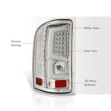 Load image into Gallery viewer, Chevrolet Silverado 2007-2013 LED Bar Tail Lights Chrome Housing Clear Len White Tube