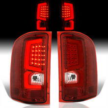 Load image into Gallery viewer, Chevrolet Silverado 2007-2013 LED Bar Tail Lights Chrome Housing Red Len White Tube