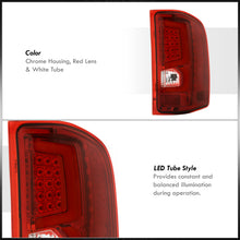 Load image into Gallery viewer, Chevrolet Silverado 2007-2013 LED Bar Tail Lights Chrome Housing Red Len White Tube