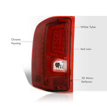 Load image into Gallery viewer, Chevrolet Silverado 2007-2013 LED Bar Tail Lights Chrome Housing Red Len White Tube