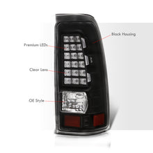 Load image into Gallery viewer, Chevrolet Silverado 1999-2006 / GMC Sierra 1999-2006 LED Tail Lights Black Housing Clear Len