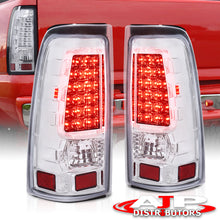 Load image into Gallery viewer, Chevrolet Silverado 1999-2006 / GMC Sierra 1999-2006 LED Tail Lights Chrome Housing Clear Len