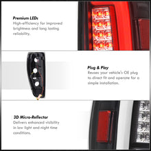 Load image into Gallery viewer, Chevrolet Colorado 2004-2012 LED Bar Tail Lights Black Housing Clear Len White Tube