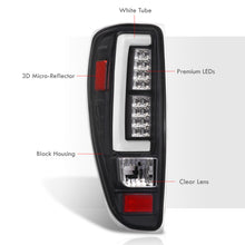 Load image into Gallery viewer, Chevrolet Colorado 2004-2012 LED Bar Tail Lights Black Housing Clear Len White Tube