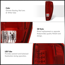 Load image into Gallery viewer, Chevrolet Colorado 2004-2012 LED Bar Tail Lights Chrome Housing Red Len White Tube