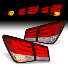 Load image into Gallery viewer, Chevrolet Cruze 2008-2015 LED Bar Tail Lights Chrome Housing Smoke Red Len White Tube