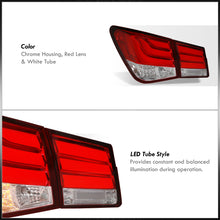 Load image into Gallery viewer, Chevrolet Cruze 2008-2015 LED Bar Tail Lights Chrome Housing Smoke Red Len White Tube
