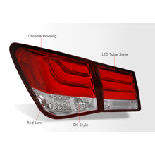 Load image into Gallery viewer, Chevrolet Cruze 2008-2015 LED Bar Tail Lights Chrome Housing Smoke Red Len White Tube