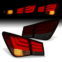Load image into Gallery viewer, Chevrolet Cruze 2008-2015 LED Bar Tail Lights Chrome Housing Red Smoke Len White Tube