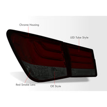 Load image into Gallery viewer, Chevrolet Cruze 2008-2015 LED Bar Tail Lights Chrome Housing Red Smoke Len White Tube
