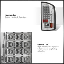 Load image into Gallery viewer, Dodge Ram 1500 2007-2008 / 2500 3500 2007-2009 LED Tail Lights Chrome Housing Clear Len