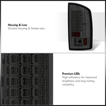 Load image into Gallery viewer, Dodge Ram 1500 2007-2008 / 2500 3500 2007-2009 LED Tail Lights Chrome Housing Smoke Len