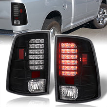 Load image into Gallery viewer, Dodge Ram 1500 2009-2018 / 2500 3500 2010-2018 LED Tail Lights Black Housing Clear Len (Excluding OEM LED Models)