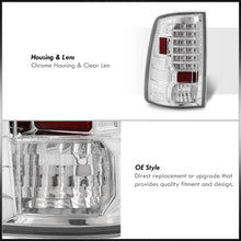 Load image into Gallery viewer, Dodge Ram 1500 2009-2018 / 2500 3500 2010-2018 LED Tail Lights Chrome Housing Clear Len (Excluding OEM LED Models)