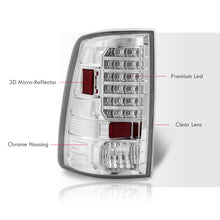 Load image into Gallery viewer, Dodge Ram 1500 2009-2018 / 2500 3500 2010-2018 LED Tail Lights Chrome Housing Clear Len (Excluding OEM LED Models)