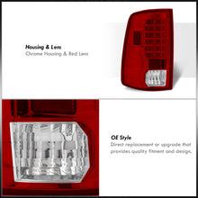 Load image into Gallery viewer, Dodge Ram 1500 2009-2018 / 2500 3500 2010-2018 LED Tail Lights Chrome Housing Red Len (Excluding OEM LED Models)