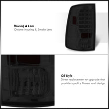 Load image into Gallery viewer, Dodge Ram 1500 2009-2018 / 2500 3500 2010-2018 LED Tail Lights Chrome Housing Smoke Len (Excluding OEM LED Models)