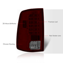 Load image into Gallery viewer, Dodge Ram 1500 2009-2018 / 2500 3500 2010-2018 LED Tail Lights Chrome Housing Red Smoke Len (Excluding OEM LED Models)