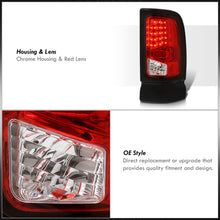 Load image into Gallery viewer, Dodge Ram 1500 1994-2001 / 2500 3500 1994-2002 LED Tail Lights Chrome Housing Red Len