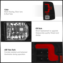 Load image into Gallery viewer, Dodge Ram 1500 2009-2018 / 2500 3500 2010-2018 LED Bar Tail Lights Black Housing Clear Len Red Tube (Excluding OEM LED Models)