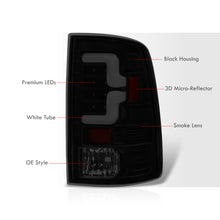Load image into Gallery viewer, Dodge Ram 1500 2009-2018 / 2500 3500 2010-2018 LED Bar Tail Lights Black Housing Smoke Len White Tube (Excluding OEM LED Models)