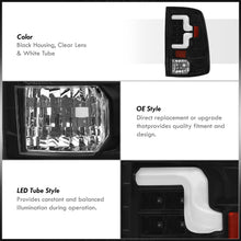 Load image into Gallery viewer, Dodge Ram 1500 2009-2018 / 2500 3500 2010-2018 LED Bar Tail Lights Black Housing Clear Len White Tube (Excluding OEM LED Models)