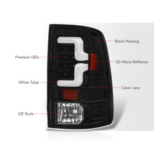 Load image into Gallery viewer, Dodge Ram 1500 2009-2018 / 2500 3500 2010-2018 LED Bar Tail Lights Black Housing Clear Len White Tube (Excluding OEM LED Models)