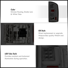 Load image into Gallery viewer, Dodge Ram 1500 2002-2006 / 2500 3500 2003-2006 LED Bar Tail Lights Chrome Housing Smoke Len White Tube (Excluding OEM LED Models)
