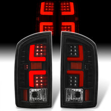 Load image into Gallery viewer, Dodge Ram 1500 2002-2006 / 2500 3500 2003-2006 LED Bar Tail Lights Black Housing Clear Len Red Tube (Excluding OEM LED Models)