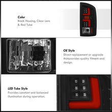 Load image into Gallery viewer, Dodge Ram 1500 2002-2006 / 2500 3500 2003-2006 LED Bar Tail Lights Black Housing Clear Len Red Tube (Excluding OEM LED Models)