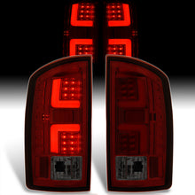 Load image into Gallery viewer, Dodge Ram 1500 2002-2006 / 2500 3500 2003-2006 LED Bar Tail Lights Chrome Housing Red Smoke Len White Tube (Excluding OEM LED Models)