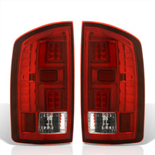 Load image into Gallery viewer, Dodge Ram 1500 2007-2008 / 2500 3500 2007-2009 LED Bar Tail Lights Chrome Housing Red Len White Tube (Excluding OEM LED Models)