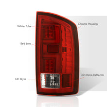 Load image into Gallery viewer, Dodge Ram 1500 2007-2008 / 2500 3500 2007-2009 LED Bar Tail Lights Chrome Housing Red Len White Tube (Excluding OEM LED Models)