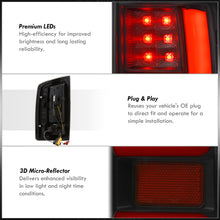 Load image into Gallery viewer, Dodge Ram 1500 2007-2008 / 2500 3500 2007-2009 LED Bar Tail Lights Black Housing Clear Len Red Tube (Excluding OEM LED Models)