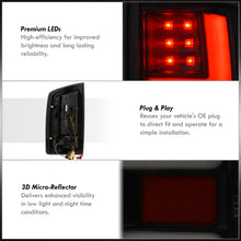 Load image into Gallery viewer, Dodge Ram 1500 2007-2008 / 2500 3500 2007-2009 LED Bar Tail Lights Black Housing Smoke Len White Tube (Excluding OEM LED Models)