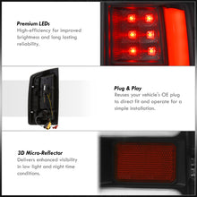 Load image into Gallery viewer, Dodge Ram 1500 2007-2008 / 2500 3500 2007-2009 LED Bar Tail Lights Black Housing Clear Len White Tube (Excluding OEM LED Models)