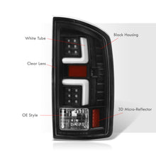 Load image into Gallery viewer, Dodge Ram 1500 2007-2008 / 2500 3500 2007-2009 LED Bar Tail Lights Black Housing Clear Len White Tube (Excluding OEM LED Models)